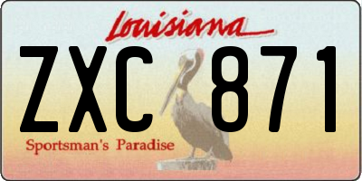 LA license plate ZXC871