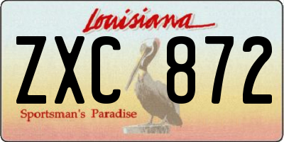 LA license plate ZXC872