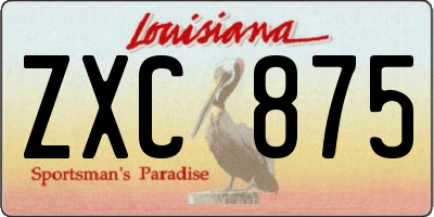 LA license plate ZXC875