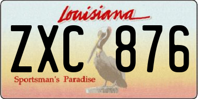 LA license plate ZXC876