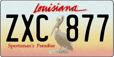 LA license plate ZXC877