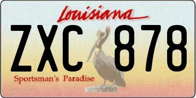 LA license plate ZXC878