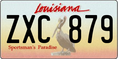 LA license plate ZXC879