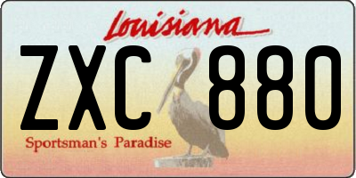 LA license plate ZXC880