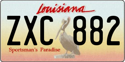 LA license plate ZXC882