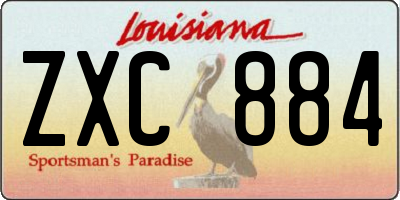 LA license plate ZXC884