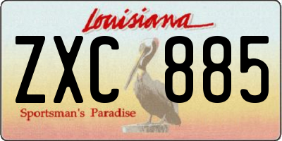 LA license plate ZXC885