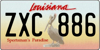 LA license plate ZXC886