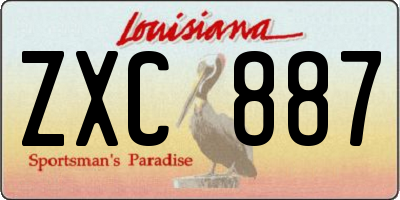 LA license plate ZXC887