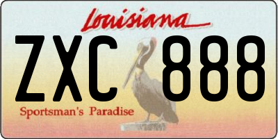 LA license plate ZXC888