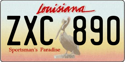 LA license plate ZXC890