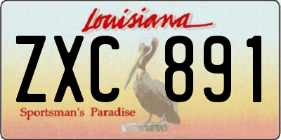 LA license plate ZXC891