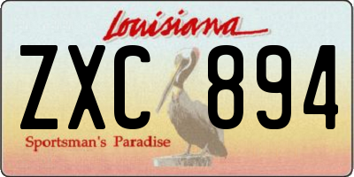 LA license plate ZXC894