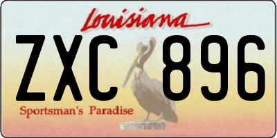 LA license plate ZXC896