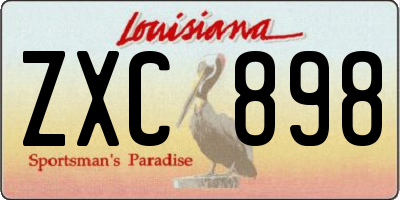 LA license plate ZXC898