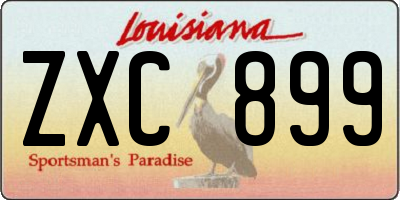 LA license plate ZXC899