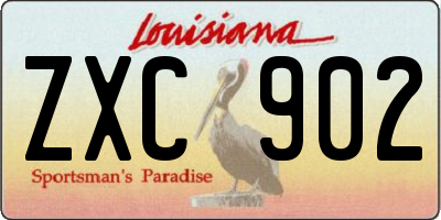 LA license plate ZXC902