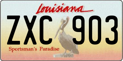 LA license plate ZXC903