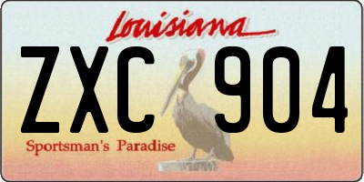 LA license plate ZXC904