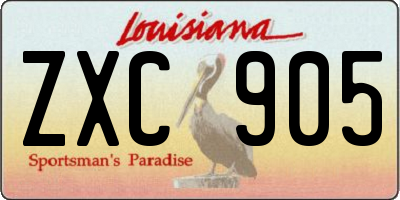 LA license plate ZXC905