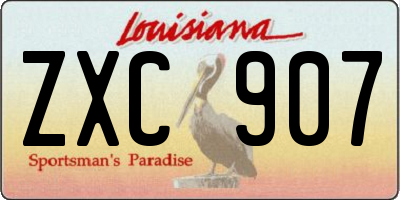 LA license plate ZXC907