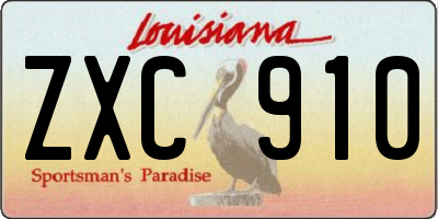 LA license plate ZXC910