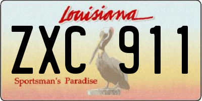 LA license plate ZXC911