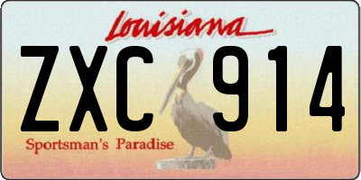 LA license plate ZXC914