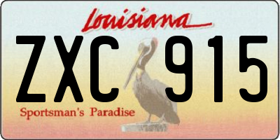 LA license plate ZXC915