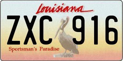 LA license plate ZXC916