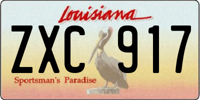 LA license plate ZXC917