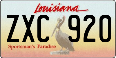 LA license plate ZXC920