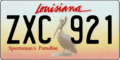 LA license plate ZXC921