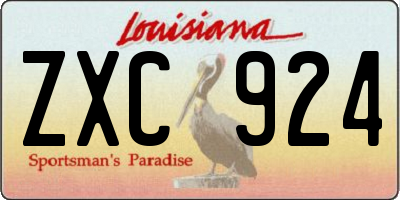 LA license plate ZXC924