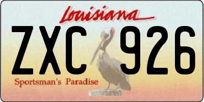 LA license plate ZXC926