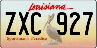 LA license plate ZXC927