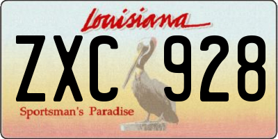 LA license plate ZXC928