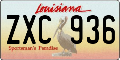 LA license plate ZXC936