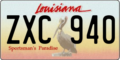 LA license plate ZXC940