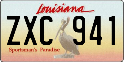 LA license plate ZXC941