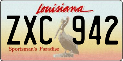 LA license plate ZXC942