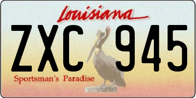 LA license plate ZXC945