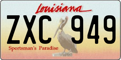 LA license plate ZXC949