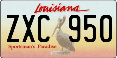 LA license plate ZXC950