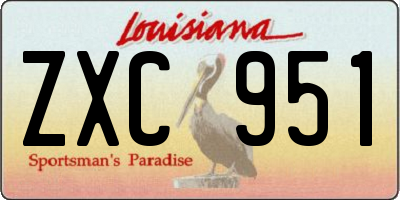 LA license plate ZXC951