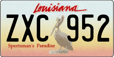 LA license plate ZXC952