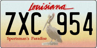 LA license plate ZXC954