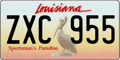 LA license plate ZXC955