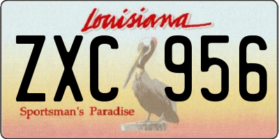 LA license plate ZXC956