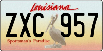 LA license plate ZXC957